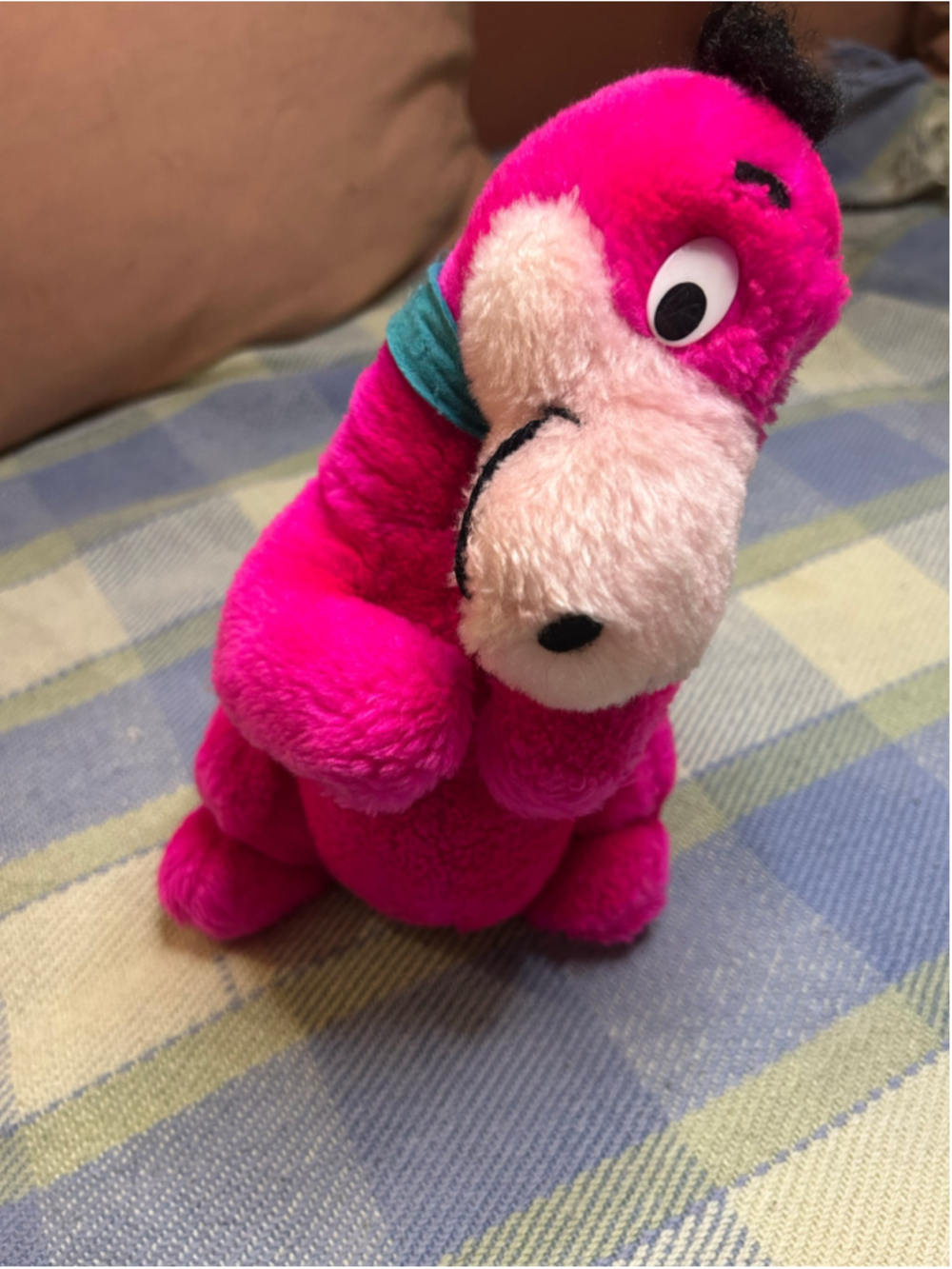 Vintage 1990s Flintstones Dino Pink Bean Bag Plush Hanna-Barbera Dinosaur - Picture 6 of 8